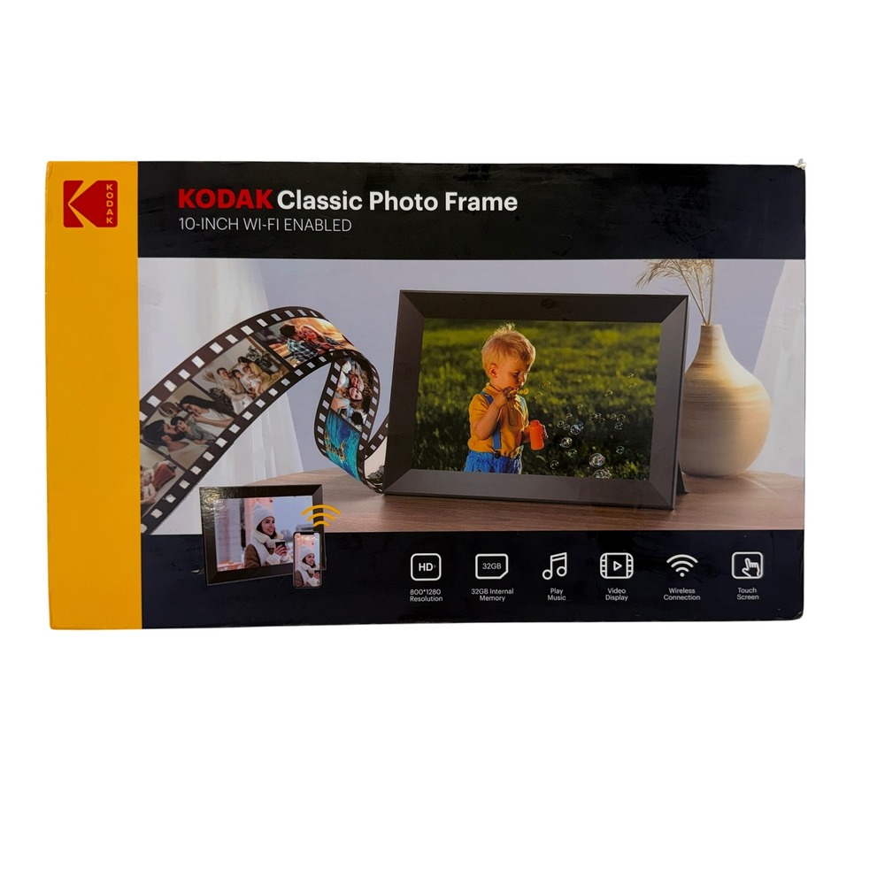 Kodak Classic 10" Wi-Fi Digital Photo Frame 32GB Touch Screen HD Black 1161